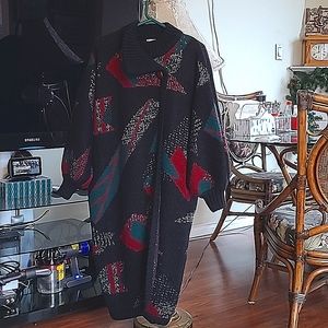 Womens Long Pure Wool Mohair Italian Design Coat